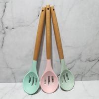 Gambar silicone cooking spoonela with wooden handle /sodet masak gagang kayu - slotted tosca dari etc shopline undefined 4 Tokopedia