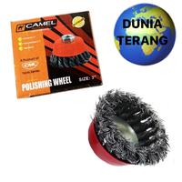 Gambar Sikat Kawat Mangkok Kepang 3in CAMEL - Polishing Cup Brush 3'' CAMEL dari DTS PERKAKAS 57 undefined 1 Tokopedia
