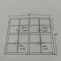 Gambar jendela aluminium gandeng 120x120 ornamen 1/2 mati 1/2 jendela dari at aluminium undefined 1 Tokopedia