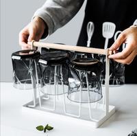 Gambar Rak Gelas Gantung Rak Dapur Tempat Gelas Minimalis Untuk 6 Gelas - RAK GELAS HITAM dari NEW HOUSE of BAMBOE undefined 5 Tokopedia
