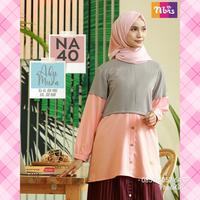 Gambar Atasan Nibras NA 40 Warna Cappucino - Cream Tunik Blouse Cantik Busui - Abu Muda, L dari Hibban Online Shop undefined 3 Tokopedia