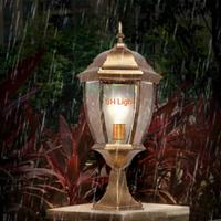 Gambar Lampu pagar klasik outdoor tipe 1013 M/1 - Hitam dari Shine lighting undefined 2 Tokopedia