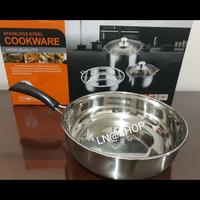 Gambar Panci Set Stainless Steel Cookware Set high Quality 3pc Tebal - Isi 3pcs dari LN@shop99 undefined 4 Tokopedia