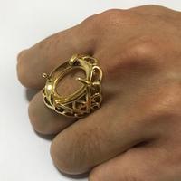 Gambar Kerangka Cincin Batu Akik Pria model Triangle warna Gold emas Unik - 7 dari Pulau Intan Aksesoris undefined 4 Tokopedia