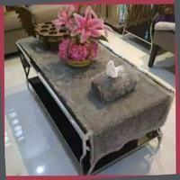 Gambar 1 Set Taplak meja + Tempat tissue polos Bulu Rasfur - Putih dari Isomarto undefined 1 Tokopedia