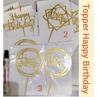 Gambar Topper Happy Birthday / Hiasan Kue Ulang Tahun Gold - 1 dari Veteran Aksesoris undefined 1 Tokopedia