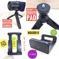 Gambar Paket Vlog Youtuber Mini Tripod Support + Mic Clip On + Spiter Audio U dari Goruden Triumph undefined 3 Tokopedia