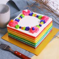 Gambar Kue Ulang Tahun Ultah - Rainbow Cake Cream Pink - Free Kartu Ucapan dari Doux Delices undefined 1 Tokopedia