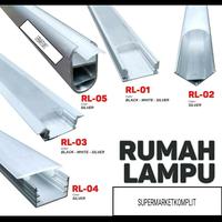 Gambar list rumah rl03 aluminium U lampu led cover tutup mika acrylic susu dari Super indo 1 undefined 1 Tokopedia