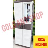 Gambar Lemari Pakaian 2 Pintu Plastik Gantungan Kaca Tinggi 196 Cm dari goldantshop undefined 1 Tokopedia