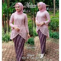 Gambar Setelan Kebaya Modern Bahan Brukat Full Puring Warna Maroon/Coklat Susu - M dari TIHONGSTORE undefined 4 Tokopedia