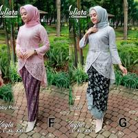 Gambar Setelan Kebaya Modern Bahan Brukat Full Puring Warna Maroon/Coklat Susu - M dari TIHONGSTORE undefined 2 Tokopedia