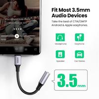 Gambar UGREEN 80154 Type-C to 3.5mm with DAC 24bit 96kHz Braided 10cm dari Pro-X Technology undefined 2 Tokopedia