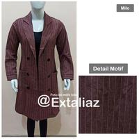Gambar Noelle Long Coat Blazer / Outer Panjang Wanita Cewe Korea Style - all size, Grey dari Extaliaz undefined 5 Tokopedia