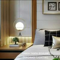 Gambar Lampu gantung gold kaca susu modern minimalis hias Lighting - Body Gold, Tipe A dari DEKORASI LIGHTING undefined 3 Tokopedia