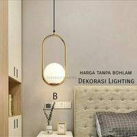 Gambar Lampu gantung gold kaca susu modern minimalis hias Lighting - Body Gold, Tipe A dari DEKORASI LIGHTING undefined 4 Tokopedia