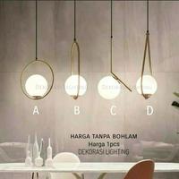 Gambar Lampu gantung gold kaca susu modern minimalis hias Lighting - Body Gold, Tipe A dari DEKORASI LIGHTING undefined 1 Tokopedia