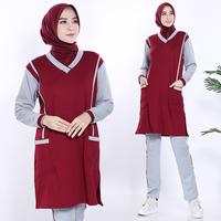Gambar setelan kaos baju training olahraga wanita muslim lengan panjang - maroon, M dari new warnasport29 undefined 1 Tokopedia
