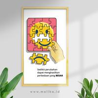 Gambar Wall Décor Poster Quotes Kayu " Sedikit Perubahan" Malika Wallart dari malikawallart undefined 1 Tokopedia