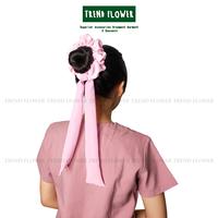 Gambar Scrunchie bunny chiffon panjang ikat rambut wanita korea cepol hijab - Putih dari Trend Flower undefined 1 Tokopedia