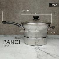Gambar Panci susu deep fryer goreng kukus masak steamer saringan multifungsi dari Bandung Stainless Steel undefined 4 Tokopedia