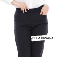 Gambar Celana Kerja Wanita Pinggang Karet Cellia Size S M L XL XXL - Abu Tua, L dari Refa Busana.id undefined 3 Tokopedia
