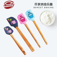 Gambar ⁠Bakest 8372-8369 | Spatula Wooden Handle Cartoon Cute 4 Warna | Spatula dengan Handel Kayu Lucu - muffin pink dari etc shopline undefined 1 Tokopedia
