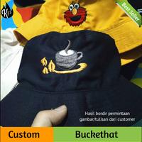 Gambar Topi Bucket Custom Request Bordir Gambar dan Tulisan - polos, navy dari katampi project undefined 3 Tokopedia