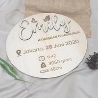 Gambar Baby Biodata Signage | Papan Nama Bayi dari Kayu - Nama Warna Cat, D 25 cm dari LaxrLab undefined 4 Tokopedia
