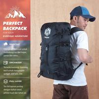 Gambar Tas Ransel Semi Carrier 40Liter Murah Original Tas Gunung Hiking - Hitam dari Victus_store undefined 3 Tokopedia