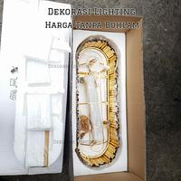 Gambar Lampu Gantung Kristal Panjang 80cm 8l gold mewah meja makan dari DEKORASI LIGHTING undefined 5 Tokopedia