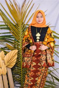 Gambar Kain Batik Jumputan Khas Palembang Kombinasi Orange dari Songket VR Textile undefined 5 Tokopedia