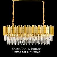 Gambar Lampu Gantung Kristal Panjang 80cm 8l gold mewah meja makan dari DEKORASI LIGHTING undefined 2 Tokopedia