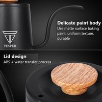 Gambar teko kopi gooseneck V60 gagang kayu seri 1401 / wooden coffee kettle - Teko 1401 WHITE dari Vesperindo_NEW undefined 2 Tokopedia