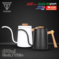 Gambar teko kopi gooseneck V60 gagang kayu seri 1401 / wooden coffee kettle - Teko 1401 WHITE dari Vesperindo_NEW undefined 1 Tokopedia