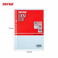Gambar Joyko Loose Leaf A5 Grid / Kertas Binder Joyko Kotak Tebal 100GR - 50 Lembar dari Raja Stationery undefined 2 Tokopedia