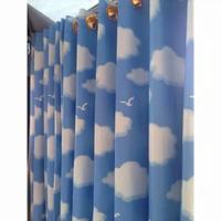 Gambar gorden jendela minimalis motif awan biru gorden pintu hordeng gordyn - awan biru, T150 dari Destrianie gorden undefined 2 Tokopedia