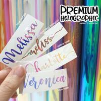 Gambar 1pc STICKER NAMA GOLD/HOLOGRAM/GLITTER/BUNGLON/PREMIUM HOLOGRAPHIC - pink orange, FONT EKOR dari precious_print undefined 1 Tokopedia