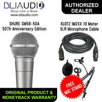 Gambar SHURE SM58-50A DENGAN KLOTZ IM2XX FREE MIC STAND dari Bliaudio undefined 1 Tokopedia