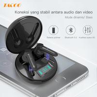 Gambar TACOO TWS Earphone TEH0431 Bluetooth 5.0 Deep Bass Noise Reduction - Merah Muda dari TACOO Official Store undefined 4 Tokopedia