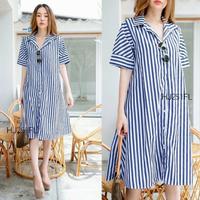Gambar Baju Pakaian Atasan Top Kemeja Dress kameja tunik fashion Wanita cewek - Navy dari Gallery Al Gibran undefined 1 Tokopedia