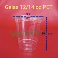 Gambar Jual Paket Gelas Plastik Tebal Bening / Plastik Cup PET 12 / 14 oz 420 ml Food Grade PLP Diameter 92.5 + Lid Datar isi 50 - Jual Per 5 Pack dari Mandiri Pack Jkt undefined 3 Tokopedia