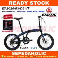 Gambar Sepeda Lipat 20 Inch EXOTIC ET 2026 RX DB VT BY PACIFIC Shimano 7S - Black Yellow, BONUS LAMPU USB dari Sepedaholic undefined 3 Tokopedia