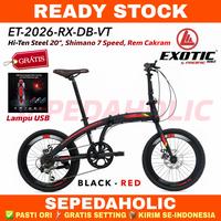 Gambar Sepeda Lipat 20 Inch EXOTIC ET 2026 RX DB VT BY PACIFIC Shimano 7S - Black Yellow, BONUS LAMPU USB dari Sepedaholic undefined 1 Tokopedia