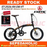 Gambar Sepeda Lipat 20 Inch EXOTIC ET 2026 RX DB VT BY PACIFIC Shimano 7S - Black Yellow, BONUS LAMPU USB dari Sepedaholic undefined 2 Tokopedia