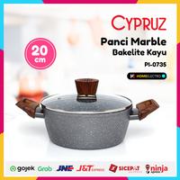 Gambar Cypruz PI-0735 Panci Marble Bakelite Kayu 20cm + Tutup dari Home Electro undefined 1 Tokopedia