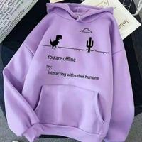 Gambar sweater hoodie offline notice wanita pria kekinian bahan fleece tebal - lilac dari F2.Sweater undefined 4 Tokopedia