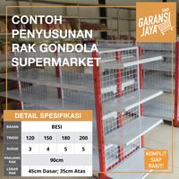 Gambar Rak Supermarket TERMURAH Single Tembok - Single 120 EXT dari Garansi Jaya undefined 2 Tokopedia