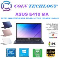 Gambar LAPTOP ASUS E410MA - INTEL N4020 DDR4 4GB 512GB SSD 14" W10 OHS - HD454 BLUE dari Coin Techlogy undefined 1 Tokopedia