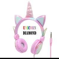 Gambar Headphone Headset Unicorn Mic Microphone Anak Belajar Pink Lucu Musik dari ACC Import Indonesia undefined 4 Tokopedia